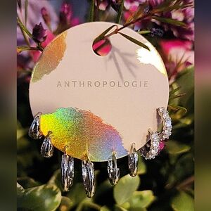 NEW Anthropologie Classic Huggie Hoop Earrings, Set of 4  Silver, NWT